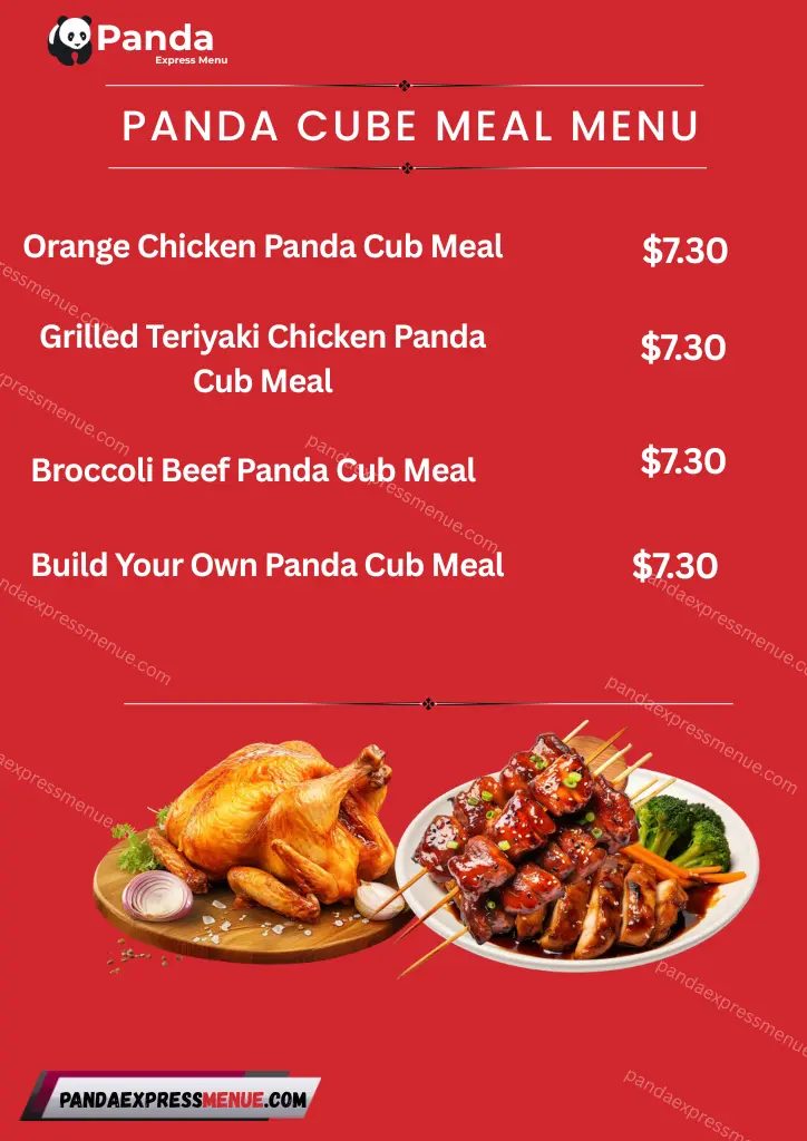 Panda Cube Meal Menu